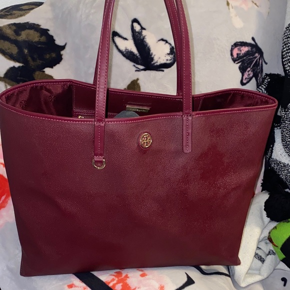 Tory Burch Handbags - Tory Burch Deep Red Large Tote Bag